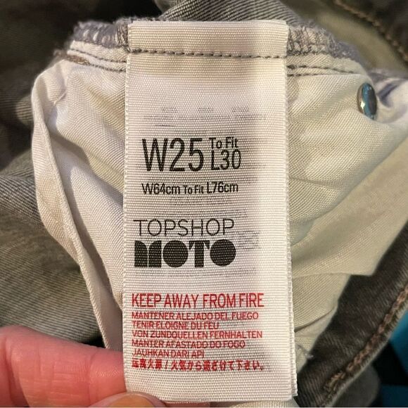 Topshop Moto Jamie Jeans SZ 25 Charcoal Wash Skinny Grunge Capsule Wardrobe - Picture 5 of 10